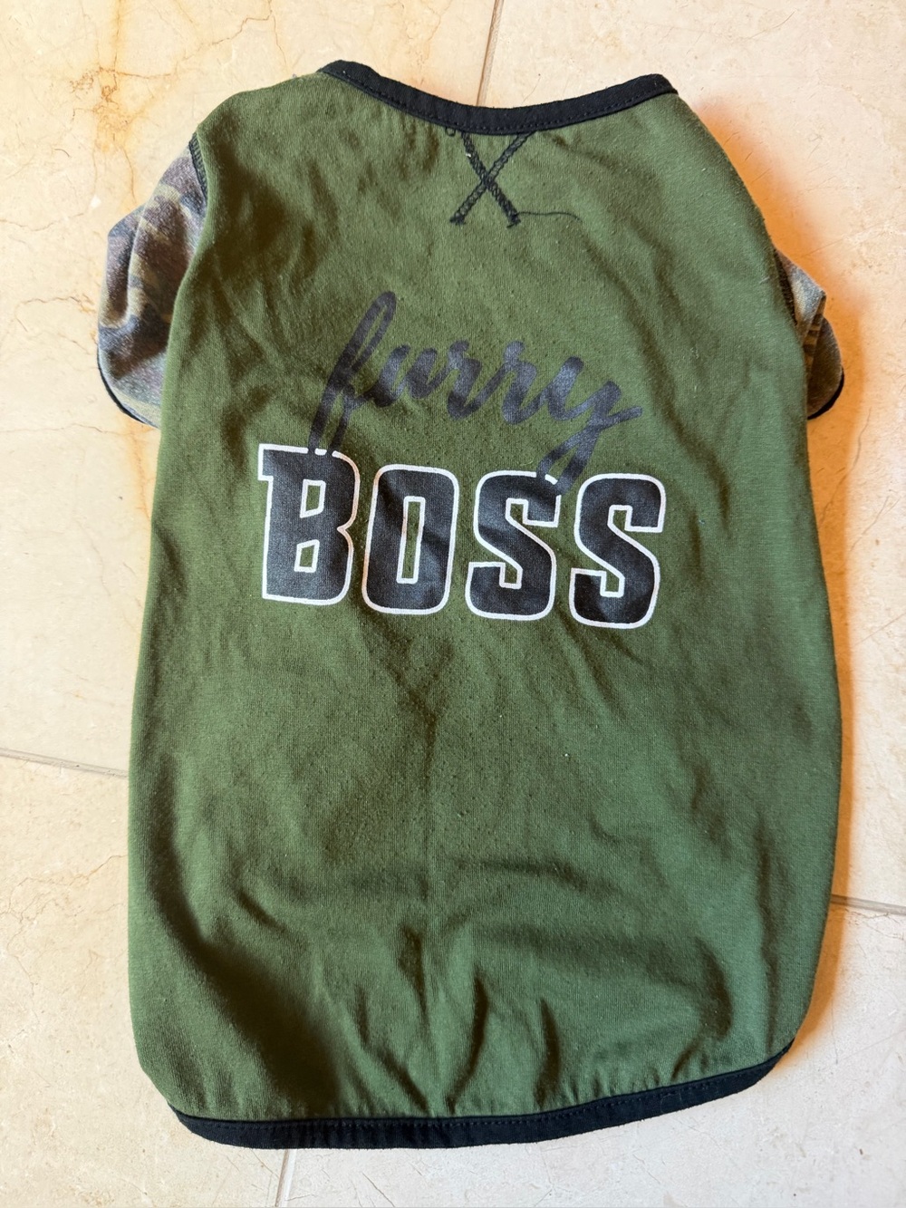 Bond & Co. Furry Boss Camo Dog T-shirt, Large. Up To 25#s